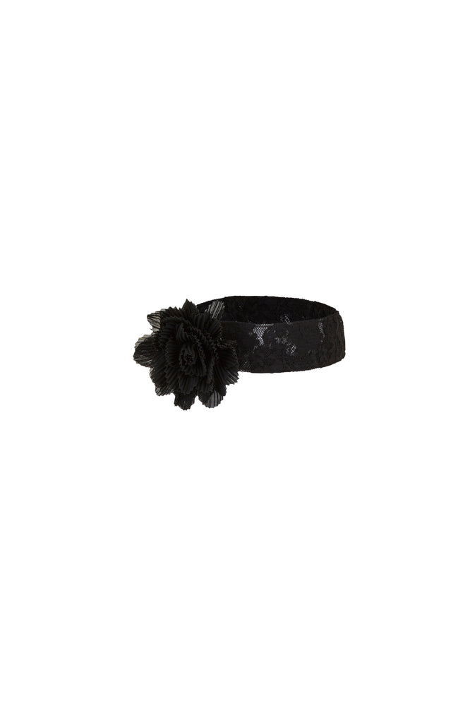 Black Lace Choker with detachable black flower.