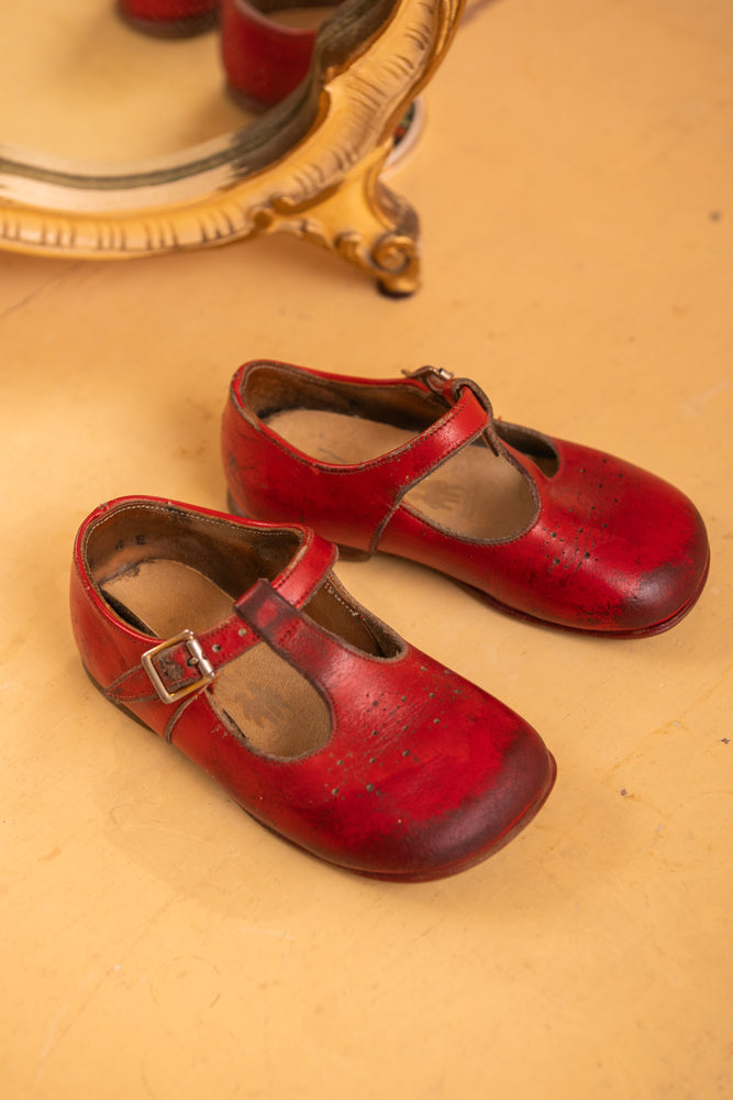 Antique red child shoes