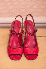 Vintage pink and black patent Prada shoes