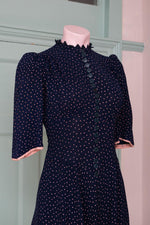 Vintage 1940s crepe polka dot mini dress