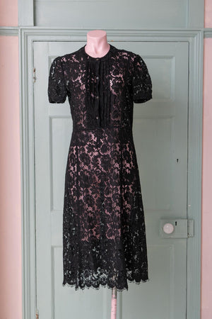 Vintage Black Lace Miu Miu midi dress