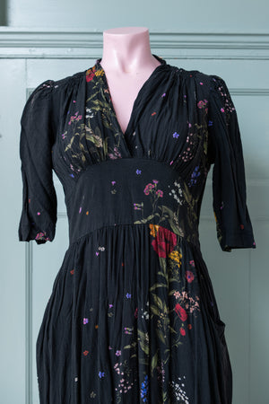 Black Floral Midi Mabel Sample