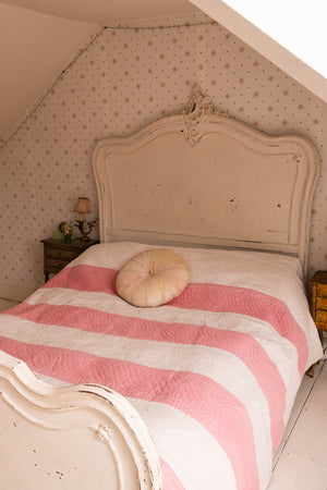 Vintage pink and white bedspread