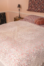 Vintage cream crochet bedspread