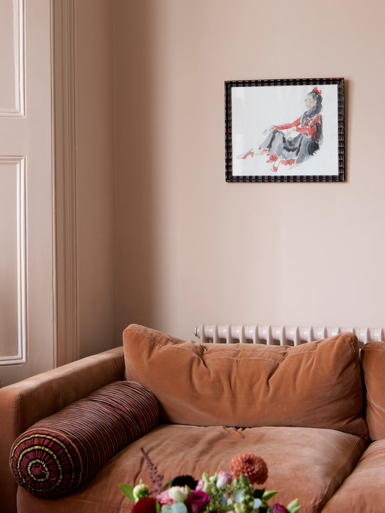 Antique pair of framed nude pencil drawings