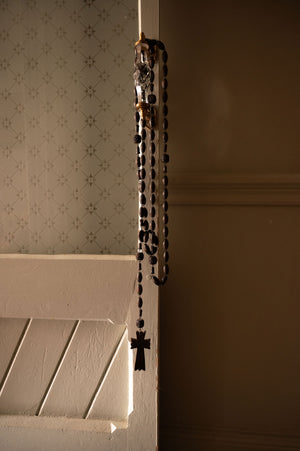 Antique French wooden Rosary beads