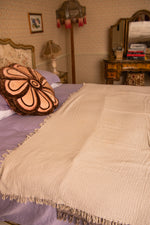 Vintage cream throw