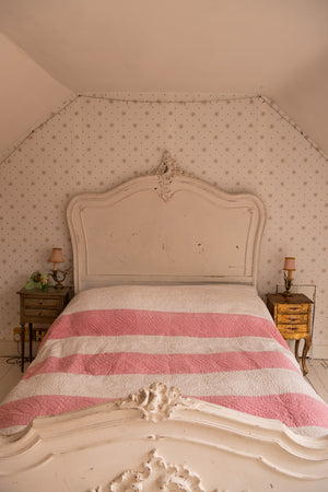 Vintage pink and white bedspread