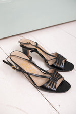 Vintage Black Patent Sandals