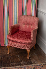 Antique red damask chair