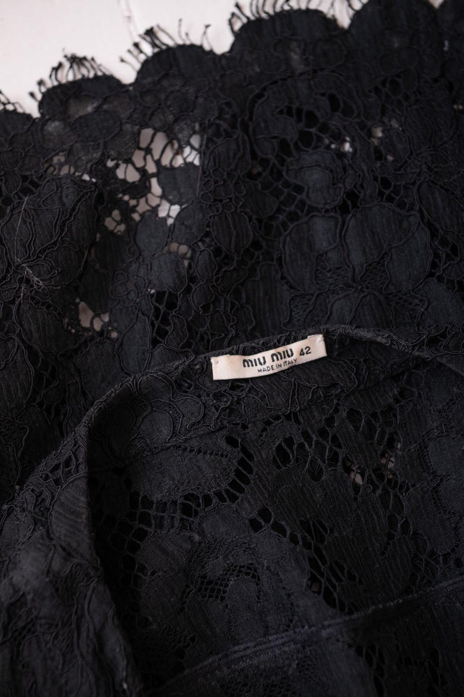 Vintage Black Lace Miu Miu midi dress
