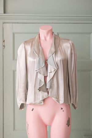 Vintage 1930’s silver silk jacket