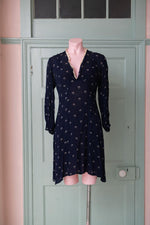 Vintage 1940s pattern crepe mini dress