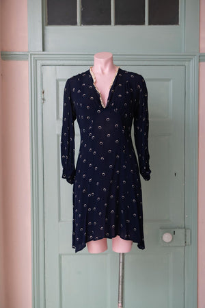 Vintage 1940s pattern crepe mini dress