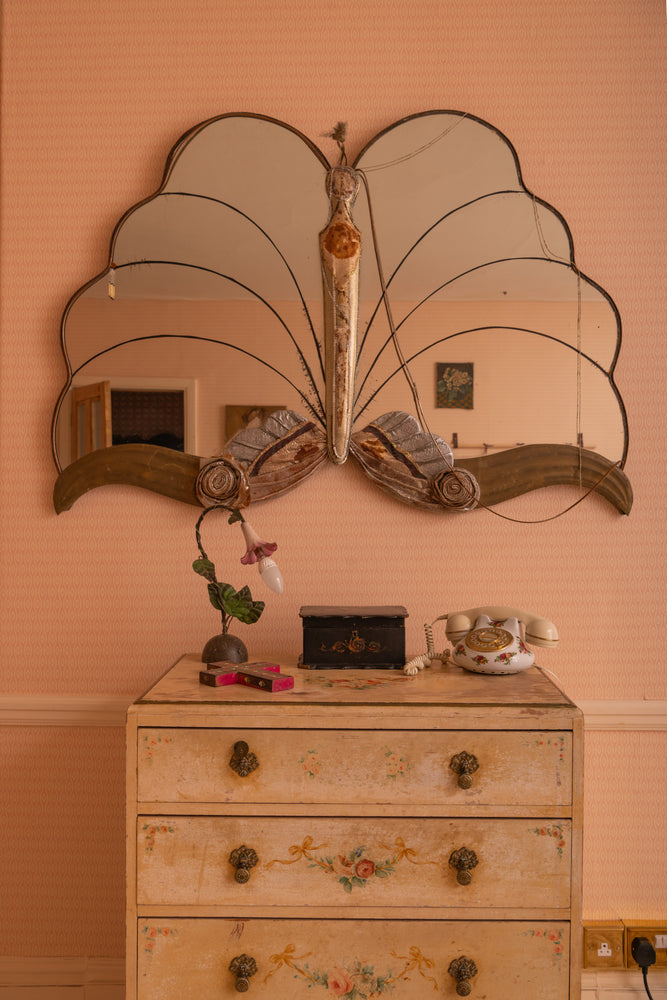 Antique floral side lamp