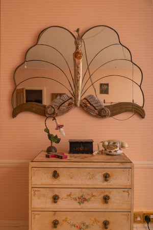 Antique floral side lamp