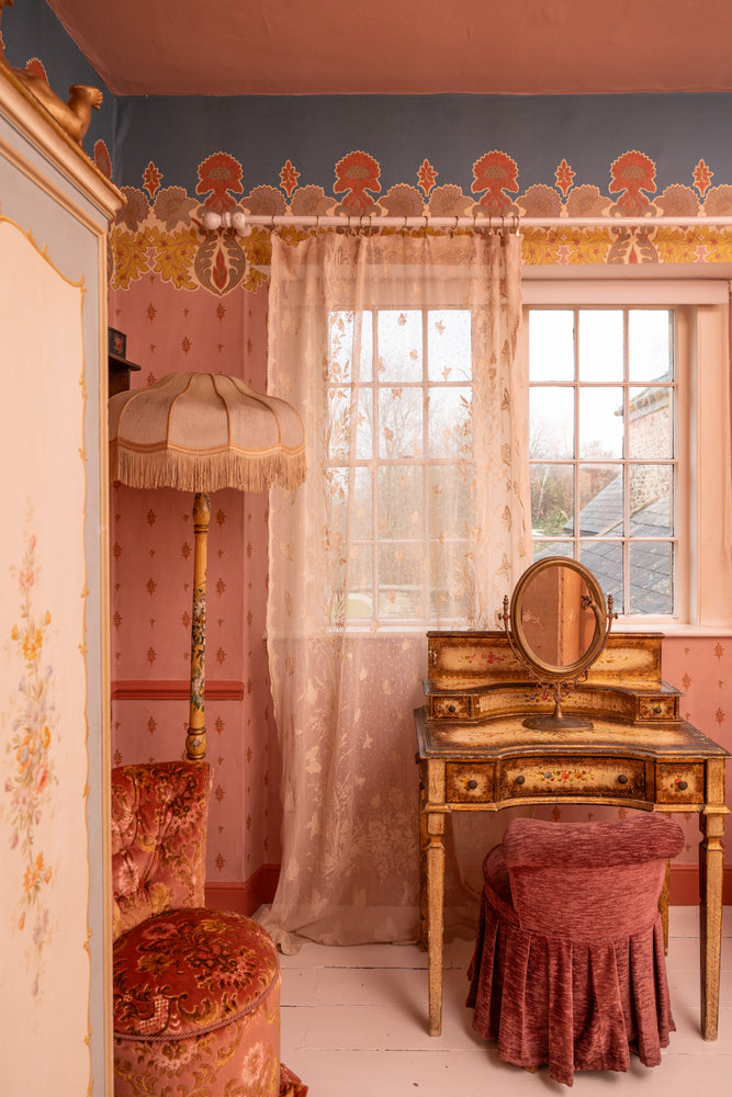 Antique lace butterfly curtain