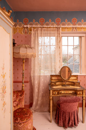 Antique lace butterfly curtain