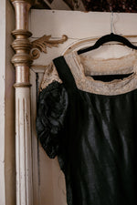 Vintage 1930s black and cream lace Dress