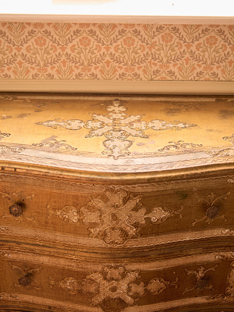 Antique Florentine gold chest of drawers