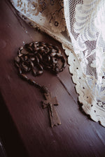 Antique French wooden Rosary beads