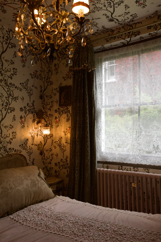 Ivory lace curtain sample