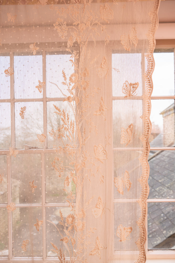 Antique lace butterfly curtain