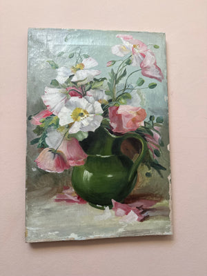 Antique floral oil painting