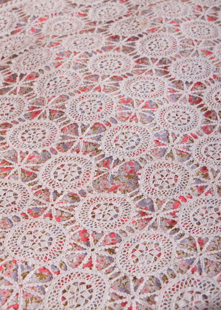 Antique French crochet white bedspread