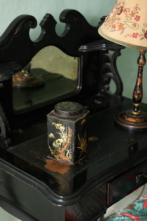 Antique chinoiserie tin Jar