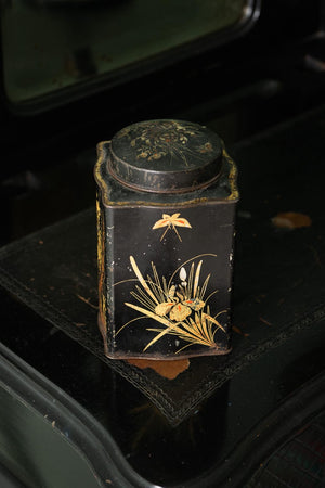 Antique chinoiserie tin Jar