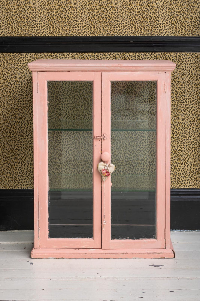 Vintage pink glass wall medicine Cabinet