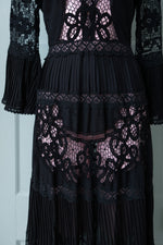 Laura Basevi black lace floor length dress