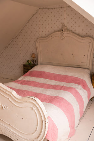 Vintage pink and white bedspread