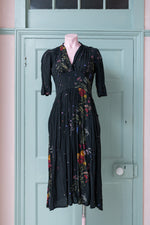 Black Floral Midi Mabel Sample