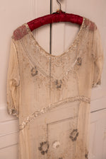 Antique 1920s sheer beaded dress