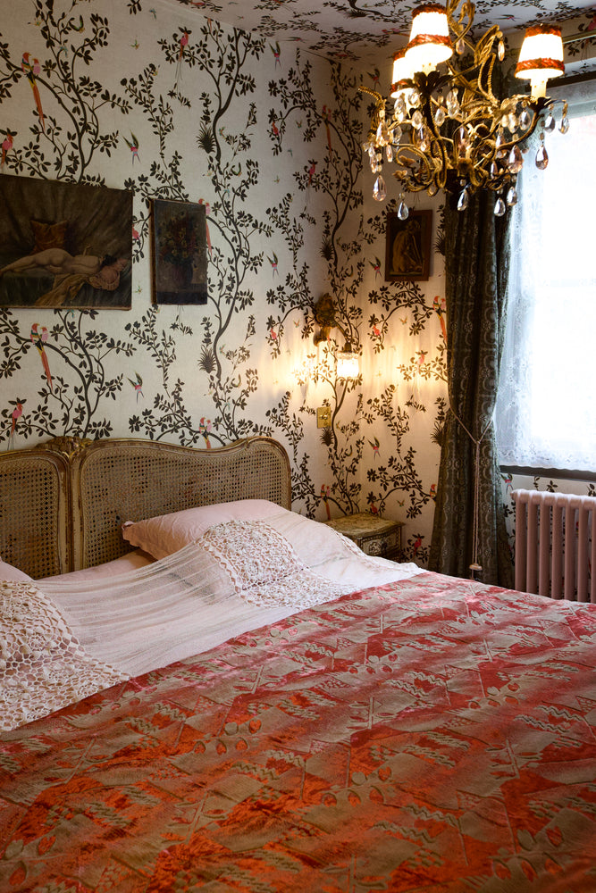 Antique velvet throw/door curtain