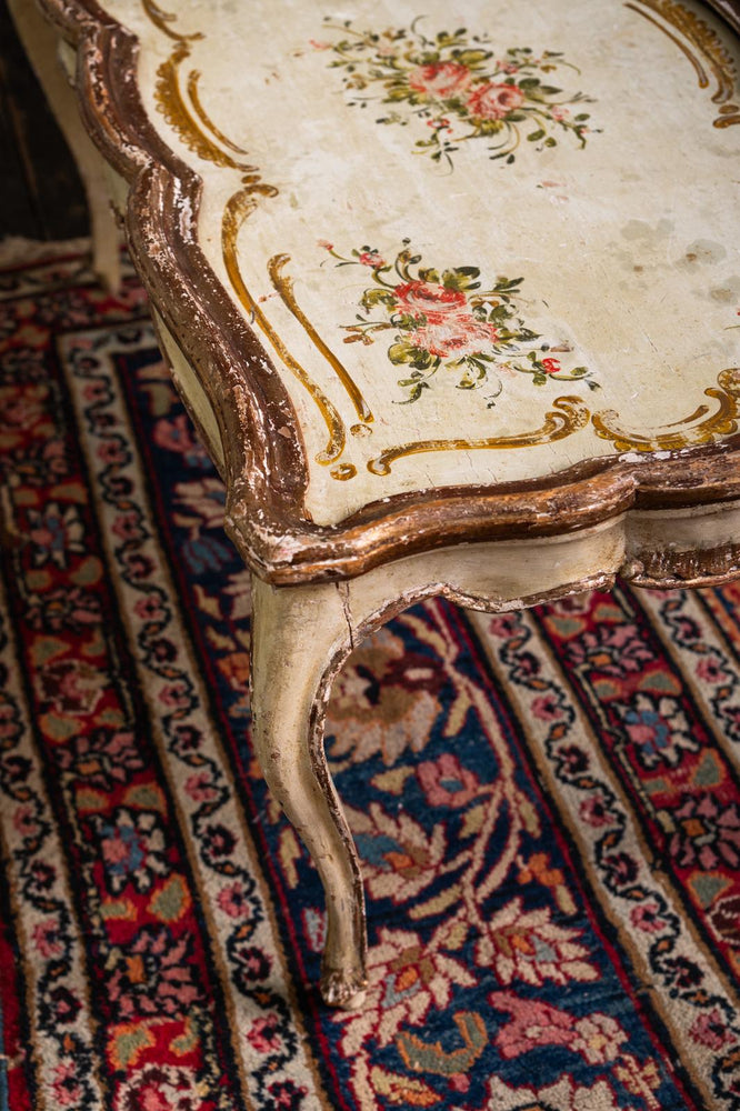 Vintage Italian floral Florentine coffee table