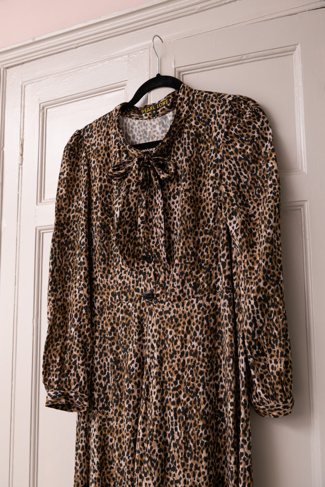Leopard print crepe midi Nancy sample (never been worn!)