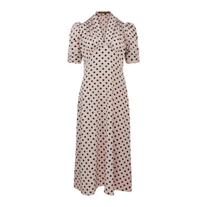 Nude and Black Polka Dot Crepe Marilyn