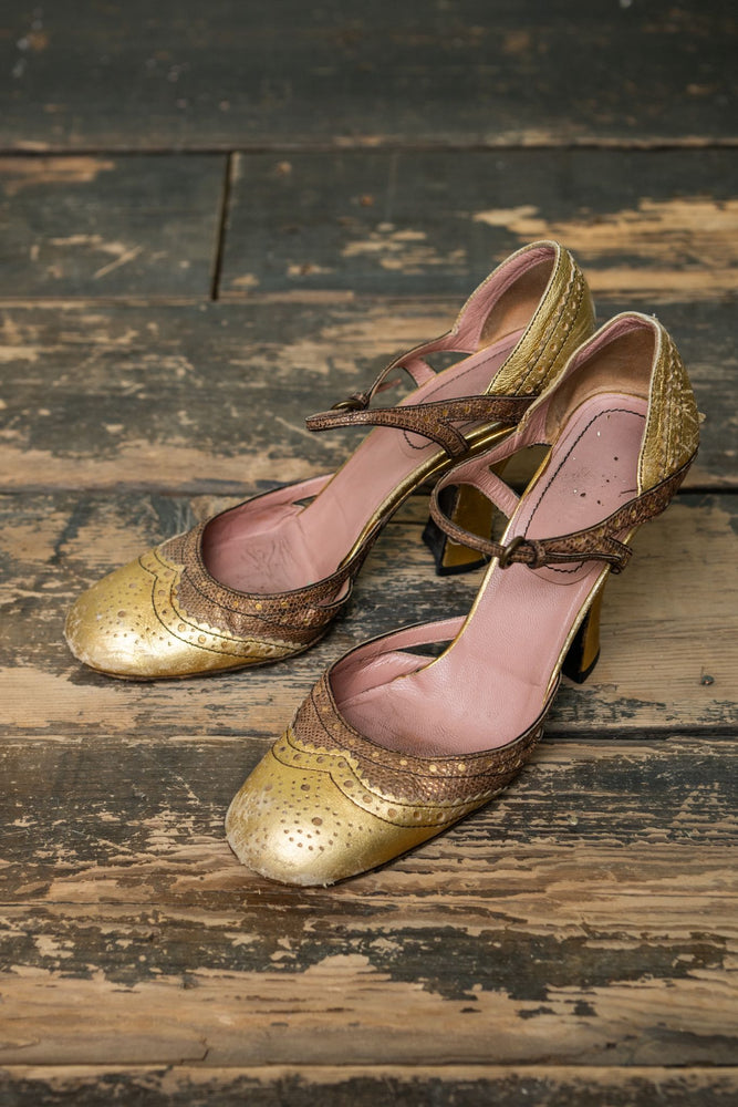 Vintage 2000’s Gold Miu Miu shoes