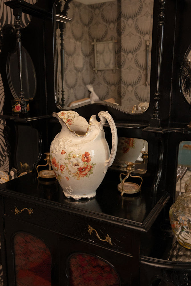 Large Antique French Floral Jug