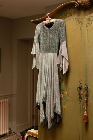 Vintage 1970s silver glitter dress