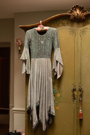 Vintage 1970s silver glitter dress