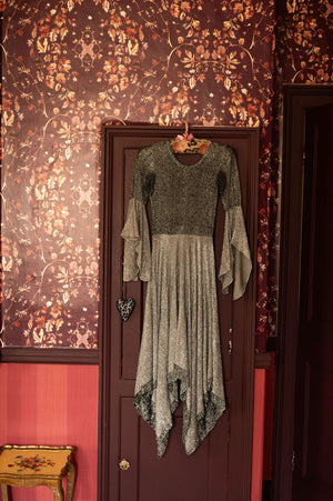 Vintage 1970s silver glitter dress