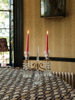 Antique pair of Glass Chandelier Candle Holders