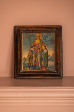 Antique religious framed print