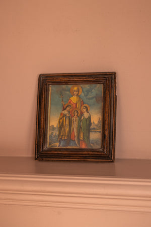 Antique religious framed print