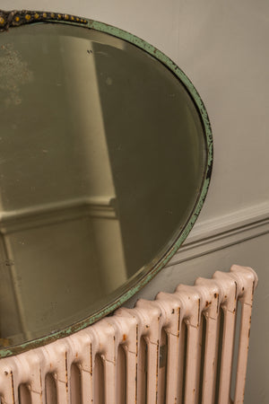 Antique floral oval mirror