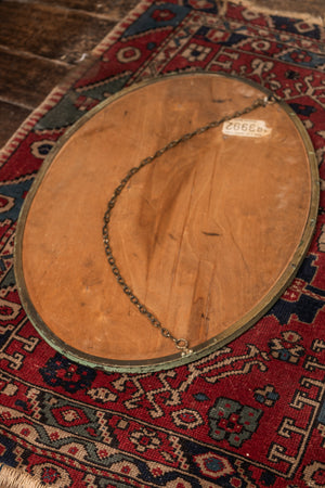 Antique floral oval mirror